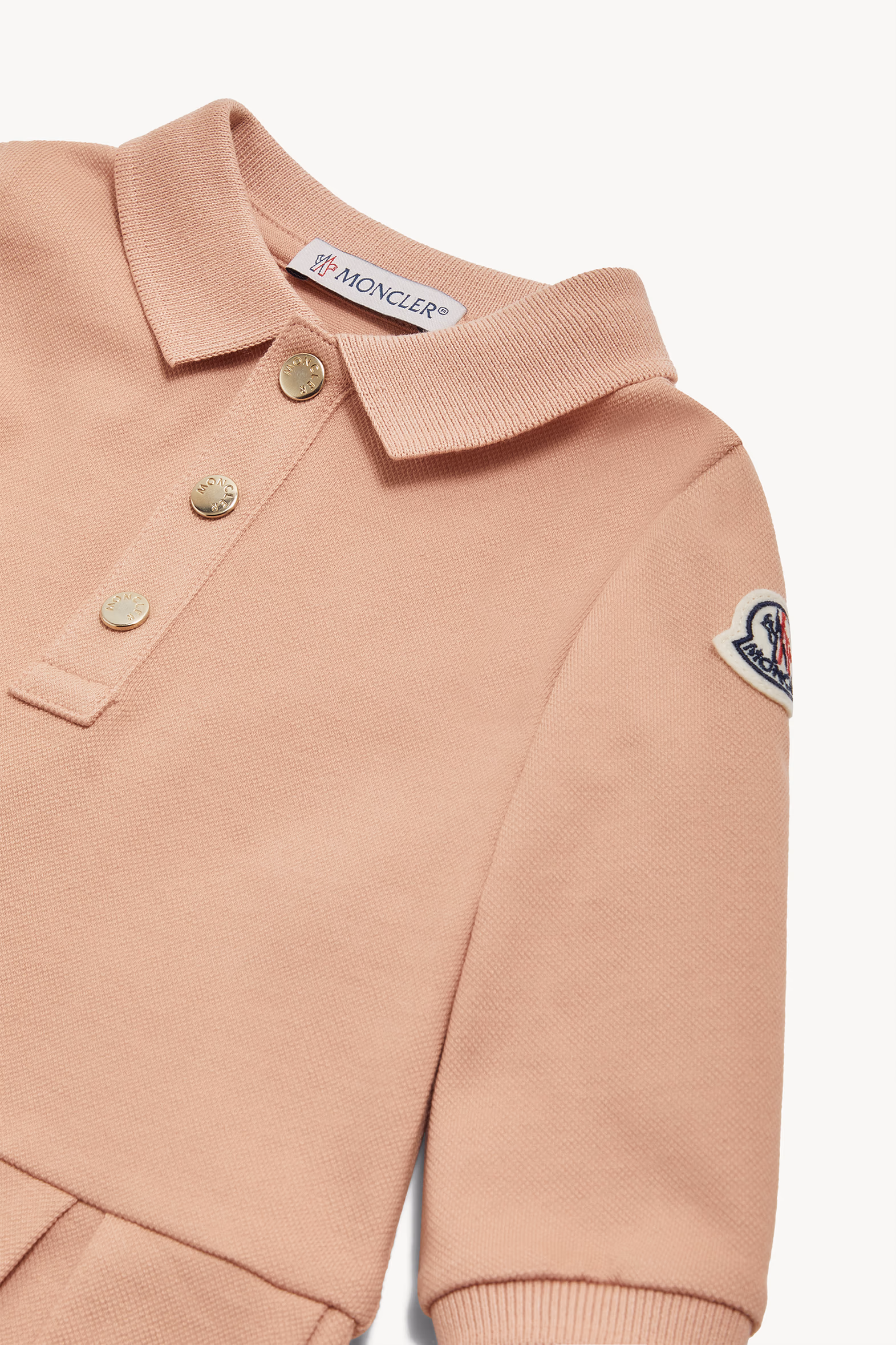 Cotton Piquet Polo Dress Girl Rose Pink Moncler 2